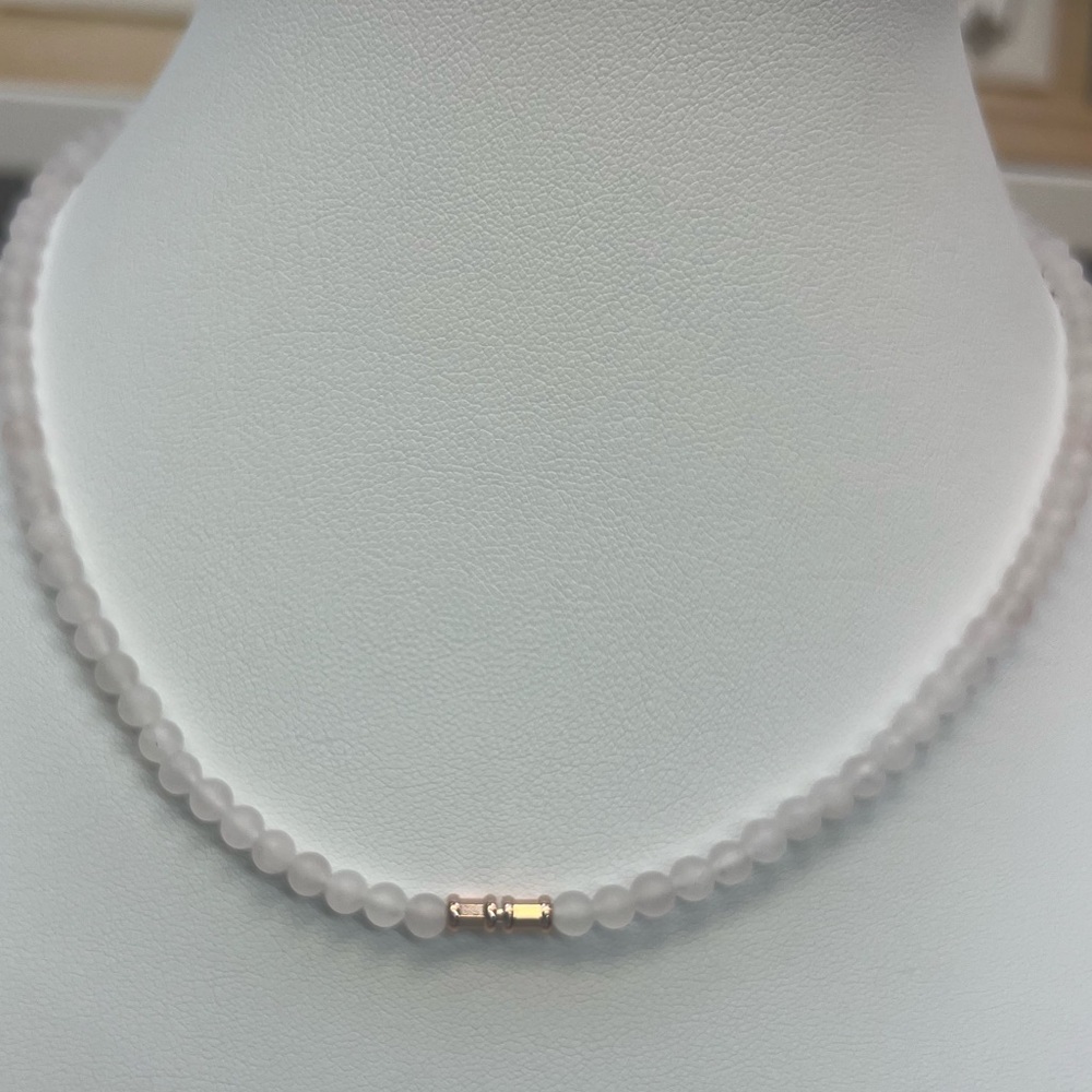 NP139 Genuine 11-12mm IvoryEdisonPearl 16” Necklace Matte Brazilian Rose Quartz - Picture 3 of 4